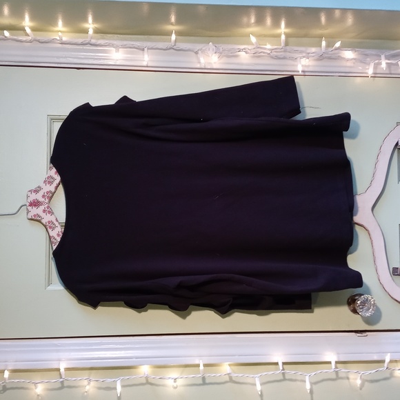 Women's Terra & Sky 14W 0X black bow arm semi sleeve top - Picture 6 of 6